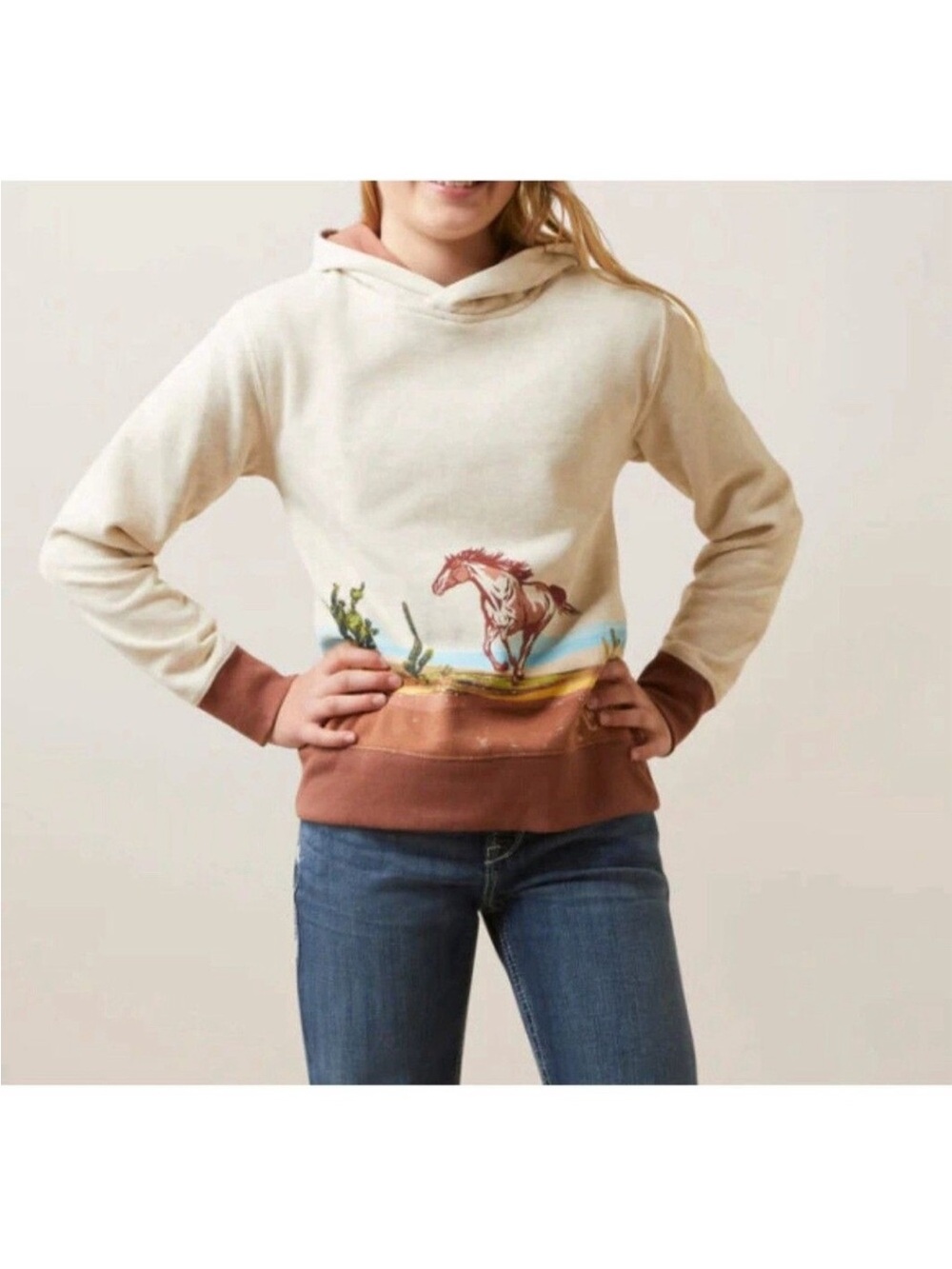 ARIAT Kids Western Logo Hoodie Sweatshirt Size Youth XXL/16